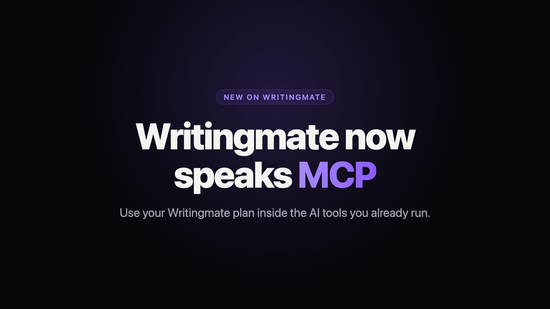 Poster frame from the Writingmate MCP walkthrough video shown on the developers page