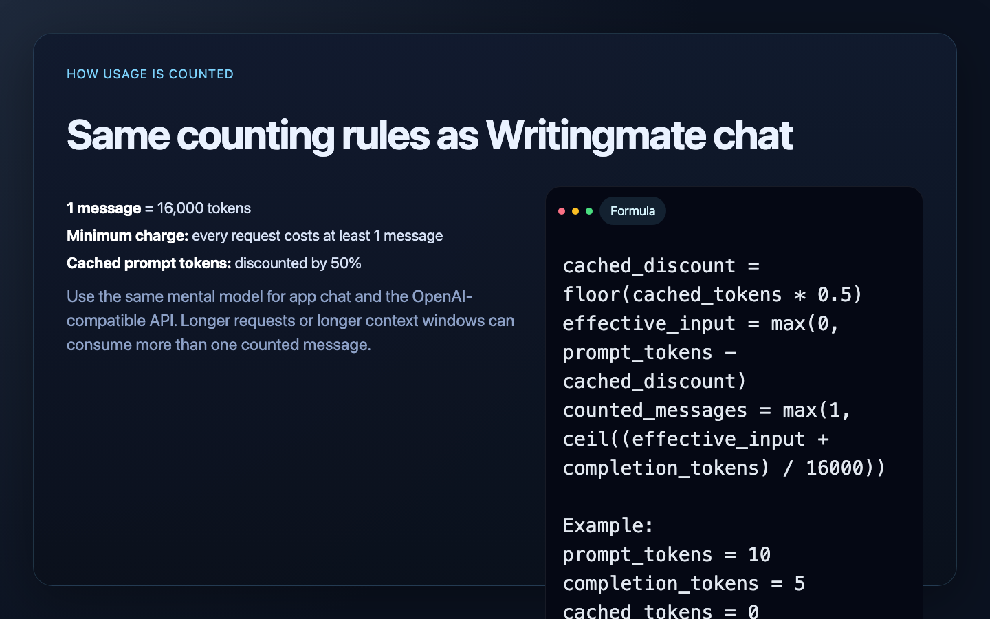 OpenAI-compatible counting explanation