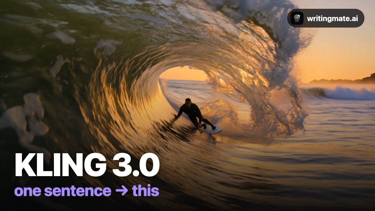 Kling 3.0 result frame generated from a single sentence