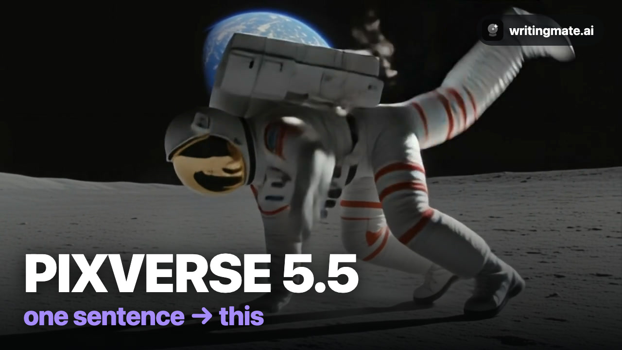 PixVerse 5.5 result frame generated from a single sentence